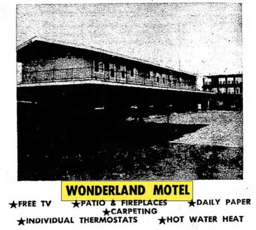 Lake Gogebic Motel (Wonderland Motel) - June 1969 Ad (newer photo)